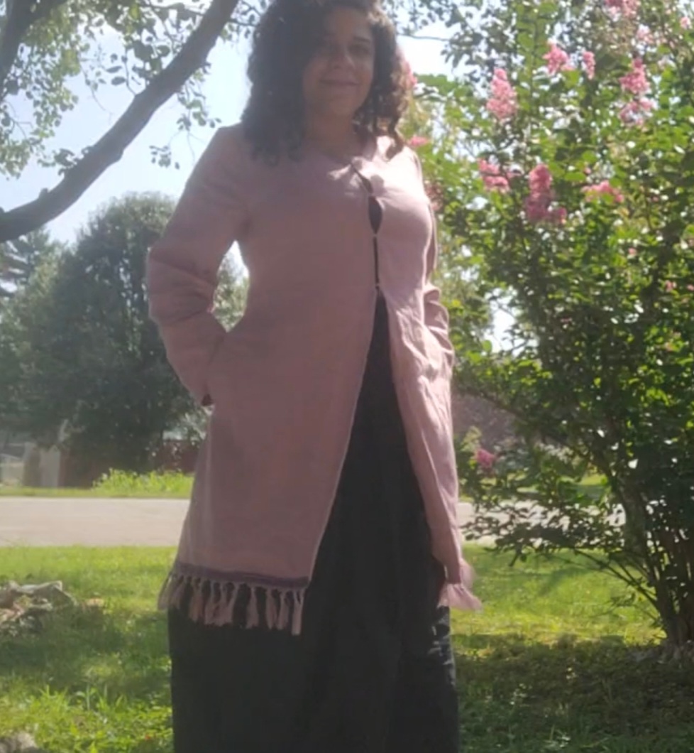 Israelite Woman's Dress Suit – 100% Cotton with Cotton Fringes & Violet  Borders – Customize this